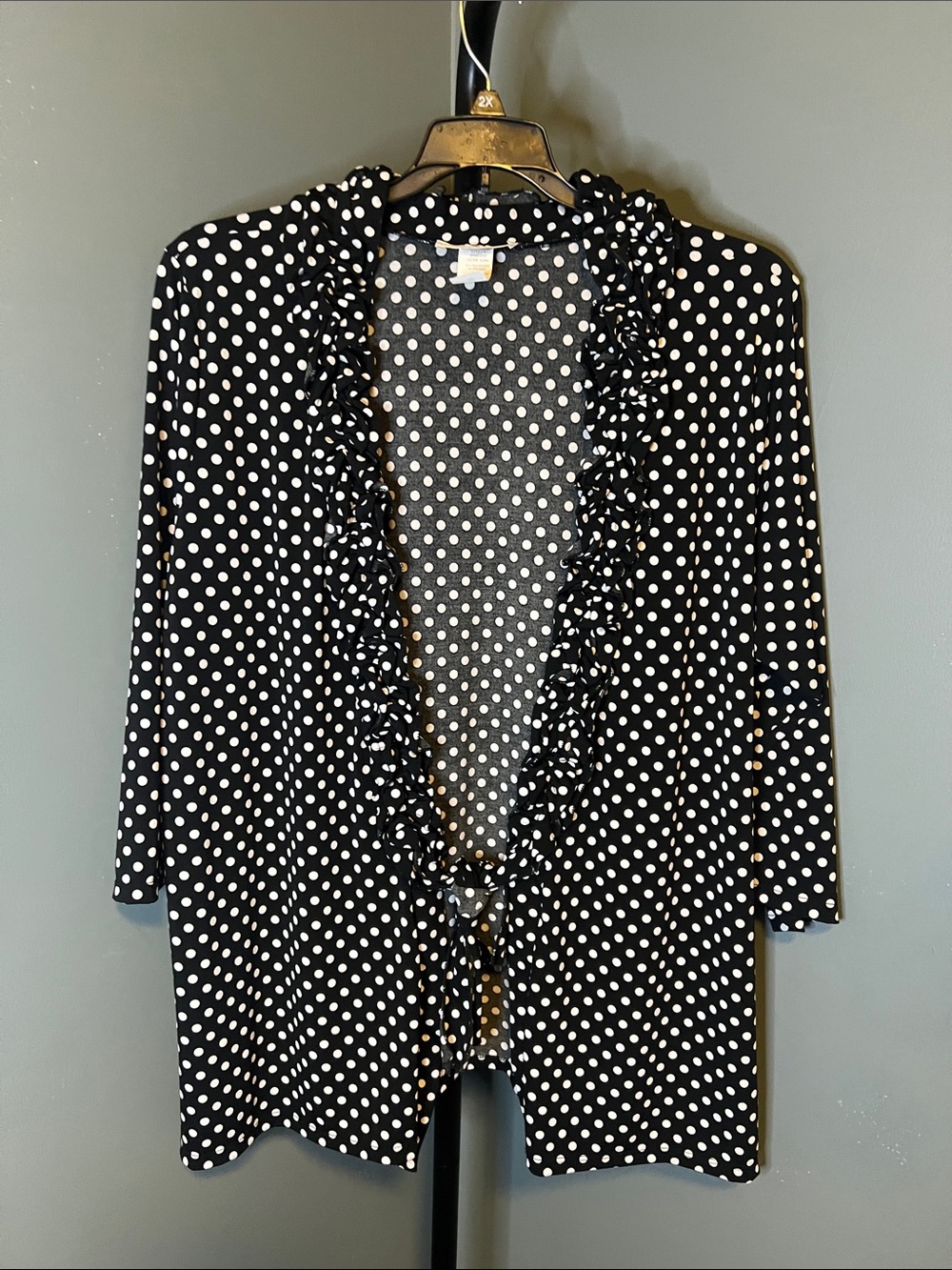 Moa Moa Black and White Polka Dot Cardigan